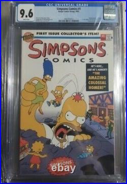 Simpsons Comics 1 Bongo Comics 1993 Direct Poster Included CGC Graded 9.6