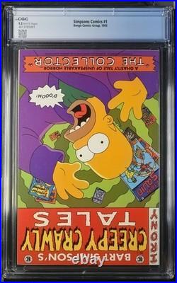 Simpsons Comics #1 CGC 9.2 Bongo Comics 1993 with Pull-out Poster Flip Book