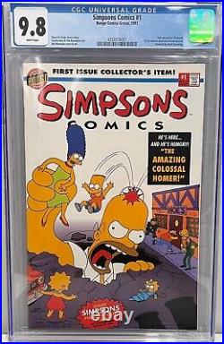 Simpsons Comics #1 CGC 9.8 Bongo 1993 Pull Out Poster! White Pages