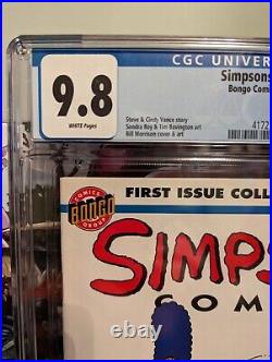 Simpsons Comics #1 CGC 9.8 White Pages 1993 Bongo Comics First Issue withPoster