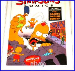 Simpsons Comics #1 Fantastic Fout Homage Pgx Graded 9.2 1993 Poster Incl