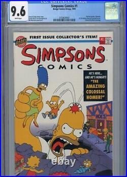 Simpsons Comics #1 Nm 9.6 Cgc White Pages Pull Out Poster Morrison Cover And Art