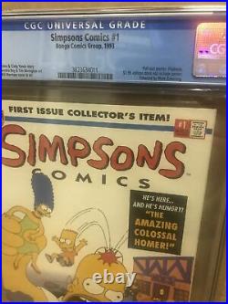 Simpsons Comics 1A Direct Poster Included CGC 9.8 1993 3823634011