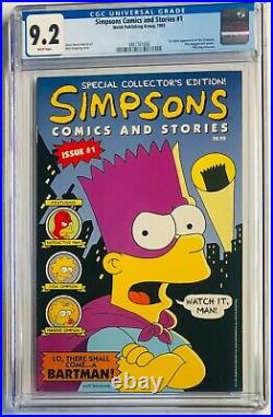 Simpsons Comics And Stories #1 CGC 9.2 White Pages-Poster Included! -Awesome Book