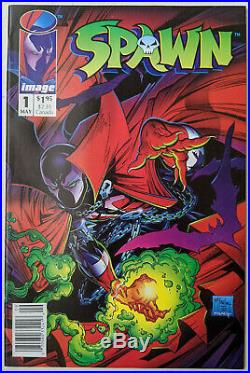 Spawn #1 Newsstand Edition Variant With UPC Barcode & Poster (Grade 9.6/9.8)