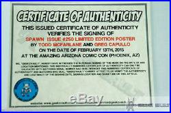 Spawn #250 Amazing Arizona Comic Exclusive Poster Signed by Mcfarlane & Capullo