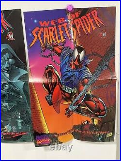 Spider-Man Comic Book Posters lot Of 4 Vintage Rare HTF Light Wear OOP Marvel