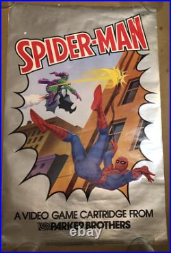 Spider-Man Poster 1982 Parker Brothers Video Game Cartridge 36x23 Beat up
