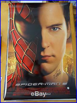 Spiderman 2 Original DS 27 x 40 Movie Poster Stan Lee Signed COA