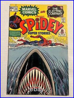 Spidey Super Stories #16 Jaws Film Poster Homage John Romita Sr Cover Art 1976