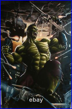 Stan Lee & Greg Horn Signed Incredible Hulk 11X17 Print JSA COA Avengers Marvel