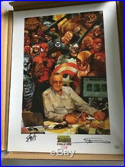 Stan Lee Marvel Zombies Evolution Lithograph Poster Rare 2 Autographs PSA DNA