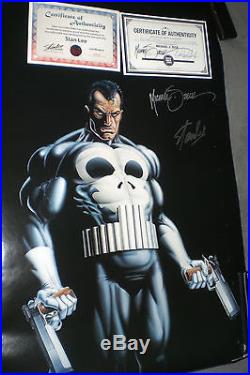 Stan Lee/Mike Zeck Signed THE PUNISHER Vintage 1990 Poster 22X34 WithLee, Zeck COA