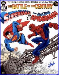 Stan Lee Signed Autographed Spiderman Superman Marvel DC 16x20 Art Print Poster