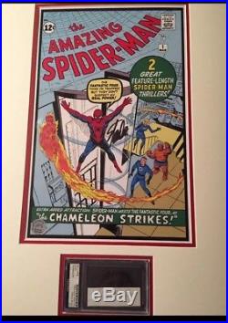 Stan Lee Steve Ditko Signed 11x17 Spiderman Matted Framed Psa Hologram