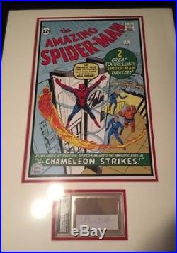 Stan Lee Steve Ditko Signed 11x17 Spiderman Matted Framed Psa Hologram