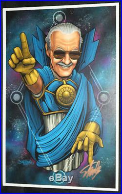 Stan Lee as the Watcher Print by Dave Tevenal 2017 Signed by Stan Lee