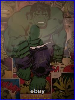 Stan Lee signed Marvel Incredible Hulk Comic poster 24x36 Awesome