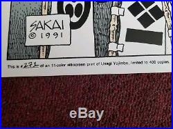Stan Sakai Signed 271/400 Usagi Yojimbo Limited Silkscreen Print Poster 24x18