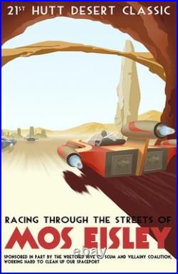 Star Wars Racing Through Streets. Canvas by Steve Thomas SIGNED Poster Print Star Wars Racing Through Streets. Canvas by Steve Thomas SIGNED Poster Print