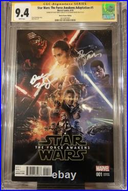 Star Wars The Force Awakens Adaptation #1 Poster Variant 9.4 CGC Double Signed