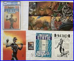 Static #1 CGC 9.8 1993 -Plus Trading Card, 2 Posters And Cardstock Introduction