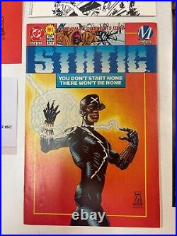 Static # 1 NM 1st Print DC Comic Book WITH Extras Poster Card Etc. 1st Ap 9 J872
