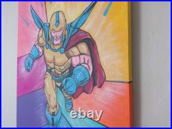 Super Hero Poster Style Colorful Pop Art Original Acrylic Painting 18x24 Canvas
