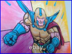 Super Hero Poster Style Colorful Pop Art Original Acrylic Painting 18x24 Canvas
