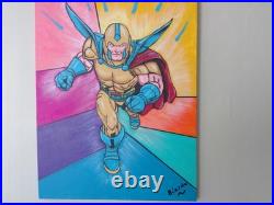 Super Hero Poster Style Colorful Pop Art Original Acrylic Painting 18x24 Canvas