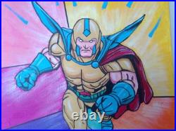 Super Hero Poster Style Colorful Pop Art Original Acrylic Painting 18x24 Canvas