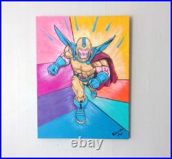 Super Hero Poster Style Colorful Pop Art Original Acrylic Painting 18x24 Canvas
