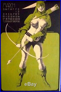 Supergirls 1973 Calendar Jim Steranko Super Rare. Near Mint