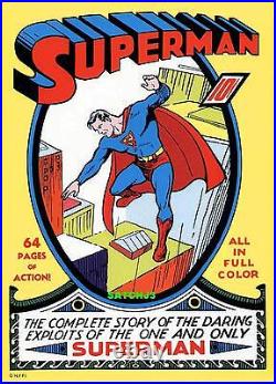 Superman #1 (1939) DC Comics Original Cover Poster Art Print 1974 Man Of Steel