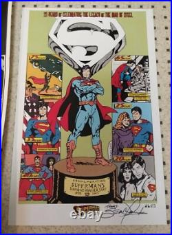 Superman Comic Art Poster 26/35 Limited Edition Artist Signed 75th Anniversary