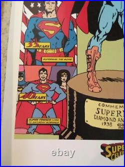 Superman Comic Art Poster 26/35 Limited Edition Artist Signed 75th Anniversary