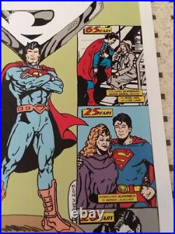 Superman Comic Art Poster 26/35 Limited Edition Artist Signed 75th Anniversary