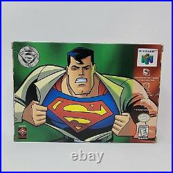 Superman (Nintendo 64 N64) Complete with Manual Comic Book Poster Tested CIB