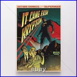 Superman Poster Canvas Retro Monster Movie Homage It Came From Krypton Art Print