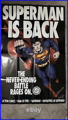 Superman is Back Promo Poster 1993 Autographed Mike Carlin & BOG