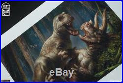 T-Rex Vs Triceratops Thirst Sideshow Premium Art Unframed