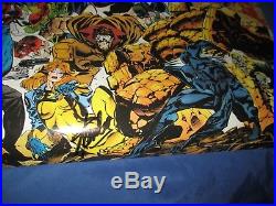 THE MARVEL UNIVERSE Vintage Poster SIGNED by STAN LEE Hulk/Silver Surfer/Thor +