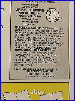 THUNDERCATS MAGAZINE PREMIERE ISSUE 1 COMIC BOOK 1ST PRINT 1987 WithPOSTER