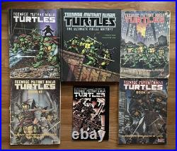 TMNT Lot Graphic Novels Books 1-4 + Ultimate Visual History With Poster & #1