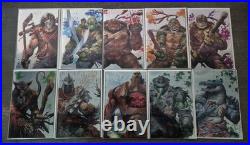 TMNT Mutant Ninja Turtles Foil Comic Book Set Of 10 Kirkham NYCC Exclusive