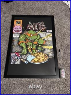 TNMNT Drawing Mikey's Comics Ninja-Dude Framed large 24x 36 poster size