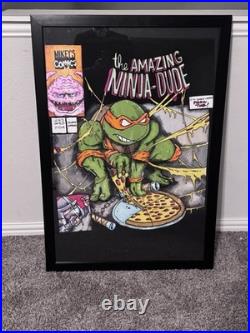 TNMNT Drawing Mikey's Comics Ninja-Dude Framed large 24x 36 poster size