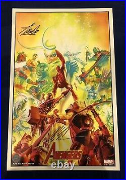 The Avengers Alex Ross Print Signed by Stan Lee with COA & Alex Ross ONLY 200