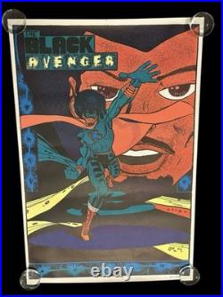 The Black Avenger 1973 The Joker Blacklight Poster Gardena CA power Superhero