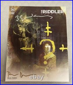 The Riddler Year One Signed Poster by Paul Dano and Bill Sienkiewicz 2022 SDCC
